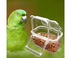 2Pcs Parrot Feeder Large Capacity Water Bowl Transparent Bird Trough Pet Food Dispenser Cage Accessories