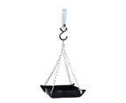 Bird Feeder Hanging with Hook Bite Resistant Waterproof Retro Refillable Anti-deformed Large Capacity Food Container for Feeding-Black