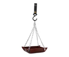 Bird Feeder Hanging with Hook Bite Resistant Waterproof Retro Refillable Anti-deformed Large Capacity Food Container for Feeding-Brown
