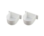 2Pcs Bird Feeding Utensils Hanging Bite Resistant Exquisite Pet Accessory Plastic Feeding Cup Cage Food Water Bowl Bird Feeder for Balcony-White
