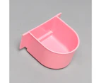 2Pcs Bird Feeding Utensils Hanging Bite Resistant Exquisite Pet Accessory Plastic Feeding Cup Cage Food Water Bowl Bird Feeder for Balcony-Pink