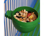 Bird Bowl Round Innoxious Plastic Practical Bird Feeder for Parrot Green
