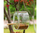 Hanging Bird Feeder Food Dispenser Box Container Garden Outdoor Feeding Tool Triangle with Suction Cup