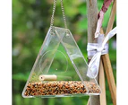 Hanging Bird Feeder Food Dispenser Box Container Garden Outdoor Feeding Tool Triangle with Suction Cup