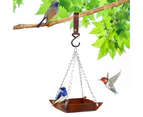 Bird Feeder Hanging with Hook Bite Resistant Waterproof Retro Refillable Anti-deformed Large Capacity Food Container for Feeding Red