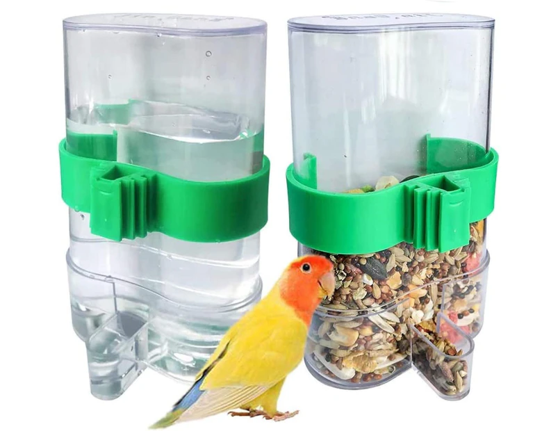 Bird Feeder Water Dispenser Automatic Bird Feeder For Cage, 2-Piece Bird Feeder And Drinker Set For Automatic Feeding