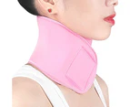 Neck Brace Breathable Easy to Use Reused Nourishing Stable Reduce Fine Lines Composite Sponge Neck Brace Spa Neckband for Family - Pink
