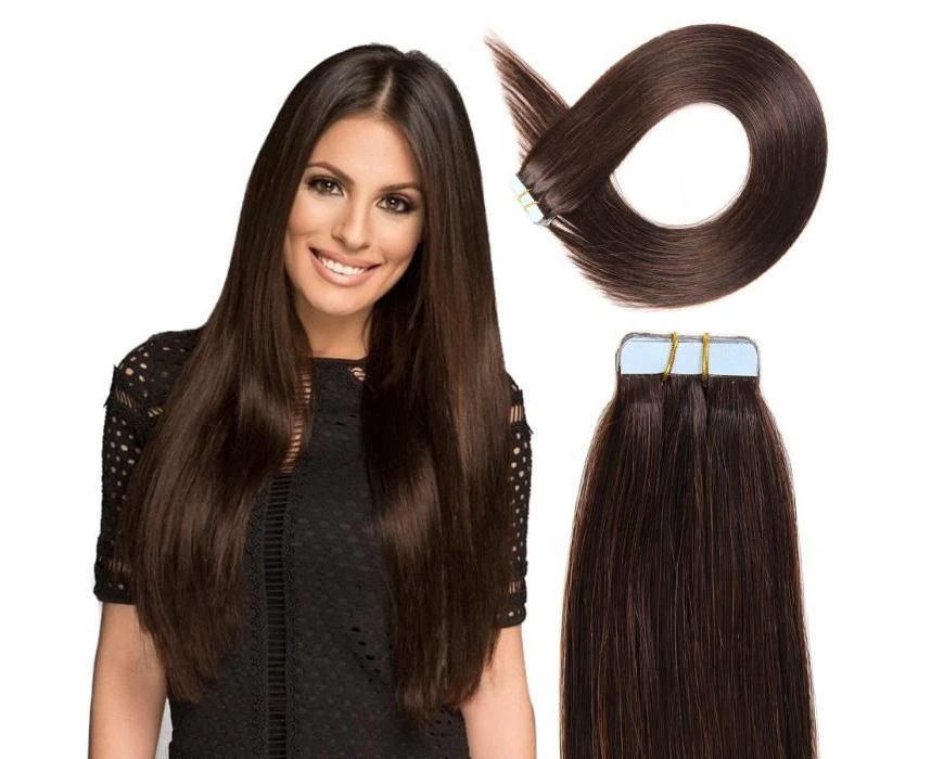 Tape in Hair Extensions Silky Human Hair Straight Seamless Skin Weft 14 Inch 50g 20pcs/Pack #2