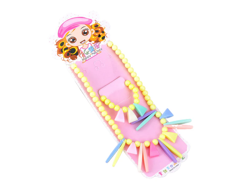 Kids Girls Candy Color Beads Flower Pendant Necklace Bracelet Bangle Jewelry Set 1#