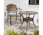 Livsip Outdoor Patio Setting Dining Chairs & Table 3 Piece Bistro Set Cast Aluminum Patio Garden Furniture