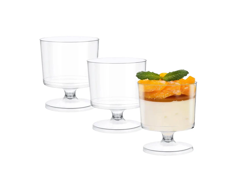 240 x PLASTIC DESSERT CUPS 60mL | Clear Disposable Wine Tasting Drink Glasses