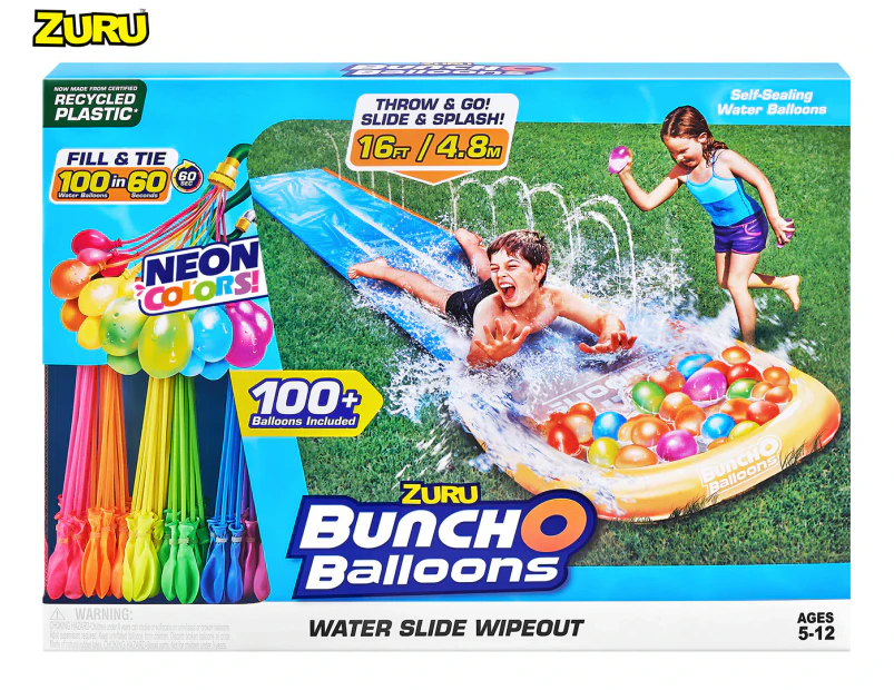 Zuru Bunch O Balloons Water Slide Wipeout w/ 100+ Water Balloons