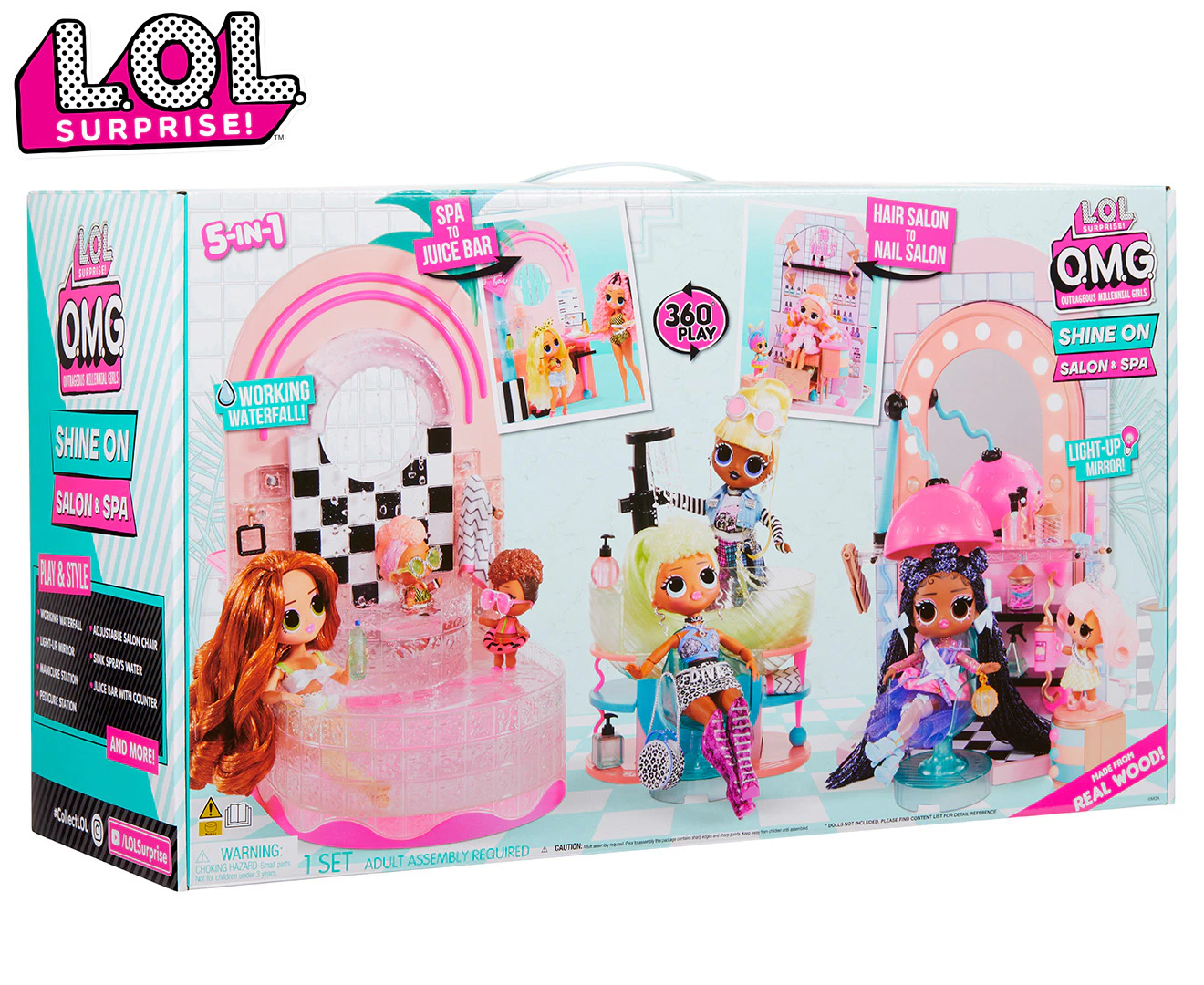 L.O.L. Surprise Shine On Salon & Spa Glam Kids/Childrens Doll Playset Toy 4+