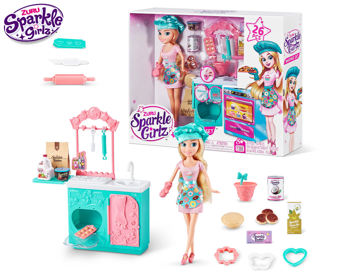 Sparkle Girlz Baking Set Doll Playset