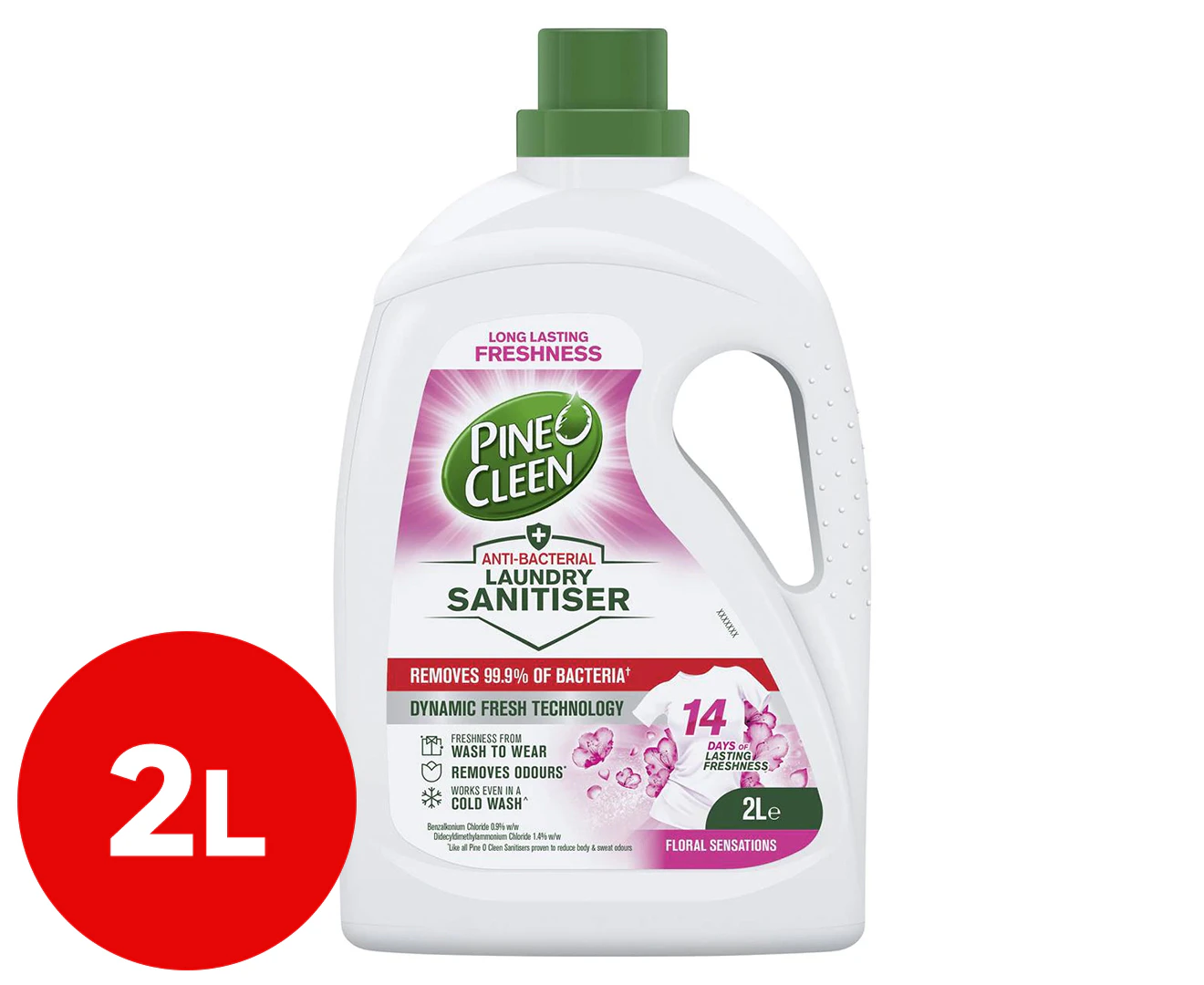 Pine O Cleen 2L Anti-Bacterial Laundry Sanitiser Detergent Floral Sensations