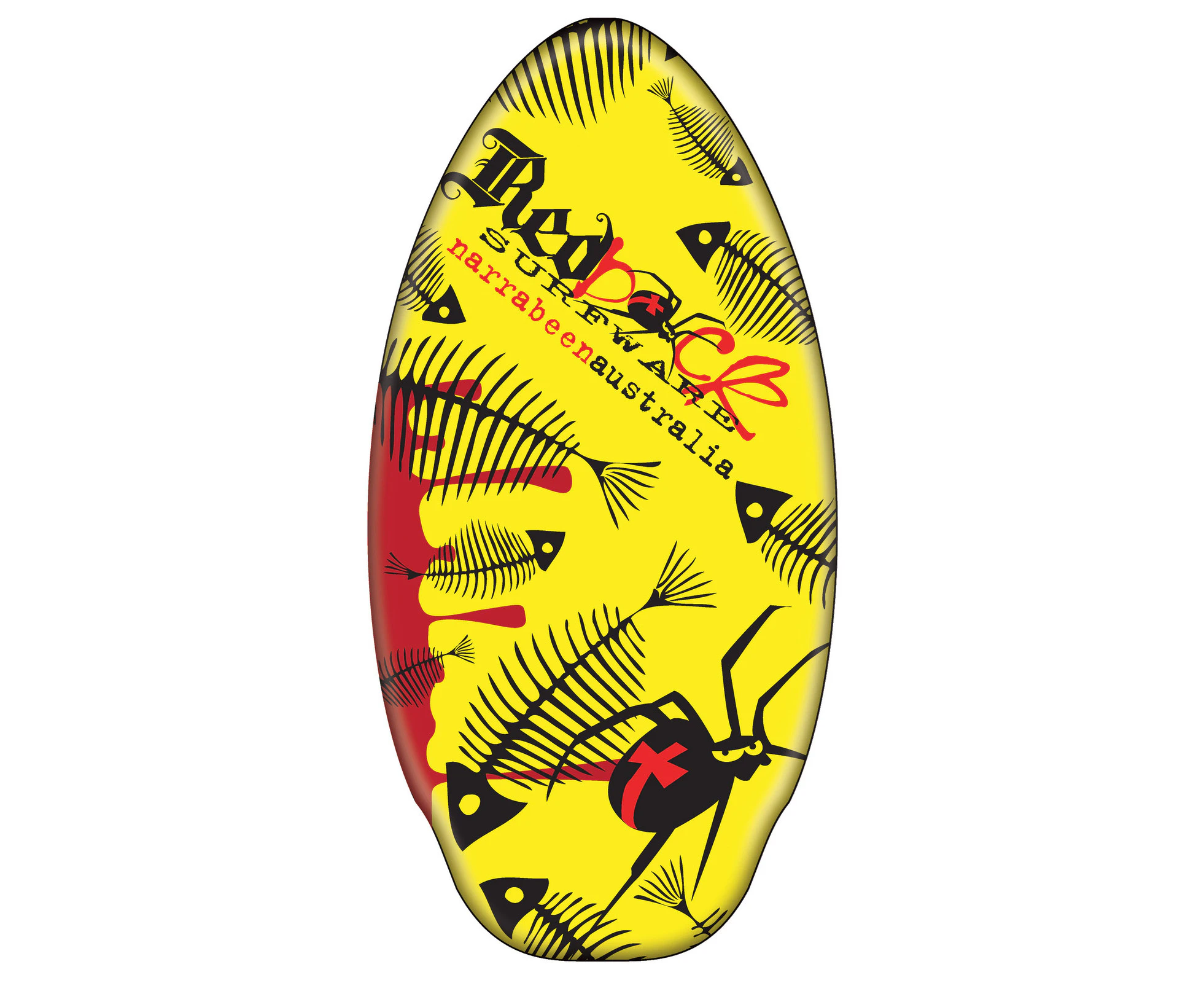 Redback Australia Hardwood Ply Performance Water Skimboard Yellow 41 Inch