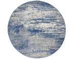 Casandra Dunescape Modern Blue Grey Round Rug