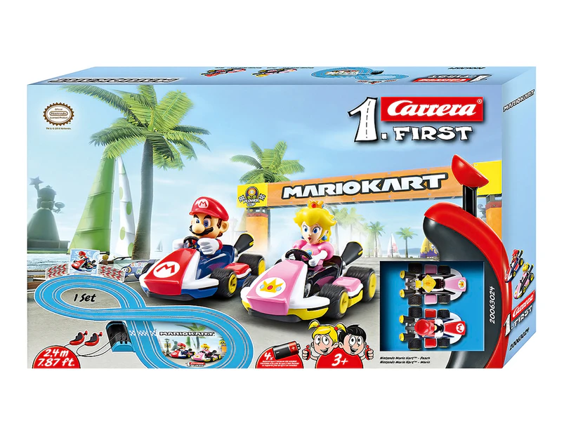 Carrera My 1st Mario Kart Mario + Peach Slot Car Race Track Set