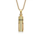 Unisex Necklace Perfume Bottle Openable Stainless Steel Ins Style Electroplating Necklace Fashion Jewelry Golden