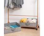 Closet Basket Foldable High Capacity Trapezoidal Design Non Woven Fabric Storage Cloth Cube for Shelf Grey