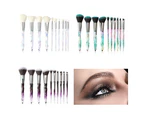 10Pcs Cosmetics Foundation Blending Blush Face Powder Lip Brush Cosmetic Tool-Gradient + Black Purple Brush Hair