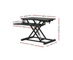 Artiss Standing Desk Riser Height Adjustable Black 80CM