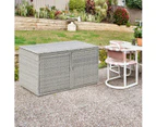 Costway Garden Patio Rattan Storage Container Box Bin Shelf Mix Grey