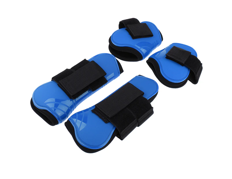 2 Pairs Horse Tendon Fetlock Boots Equestrian Jumping Legs Protection Gears Sapphire Blue