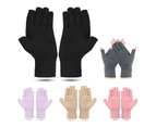 2Pcs Unisex Adult Sports Soft Cotton Breathable Half Finger Protective Gloves Skin Color