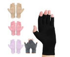 2Pcs Unisex Adult Sports Soft Cotton Breathable Half Finger Protective Gloves Pink