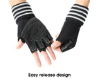 Sports Gloves Anti-skid Wear-resistant Soft Unisex Body Building Training Sports Mitten for Adult  Black & White