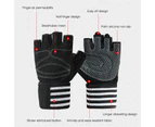 Sports Gloves Anti-skid Wear-resistant Soft Unisex Body Building Training Sports Mitten for Adult  Black & White