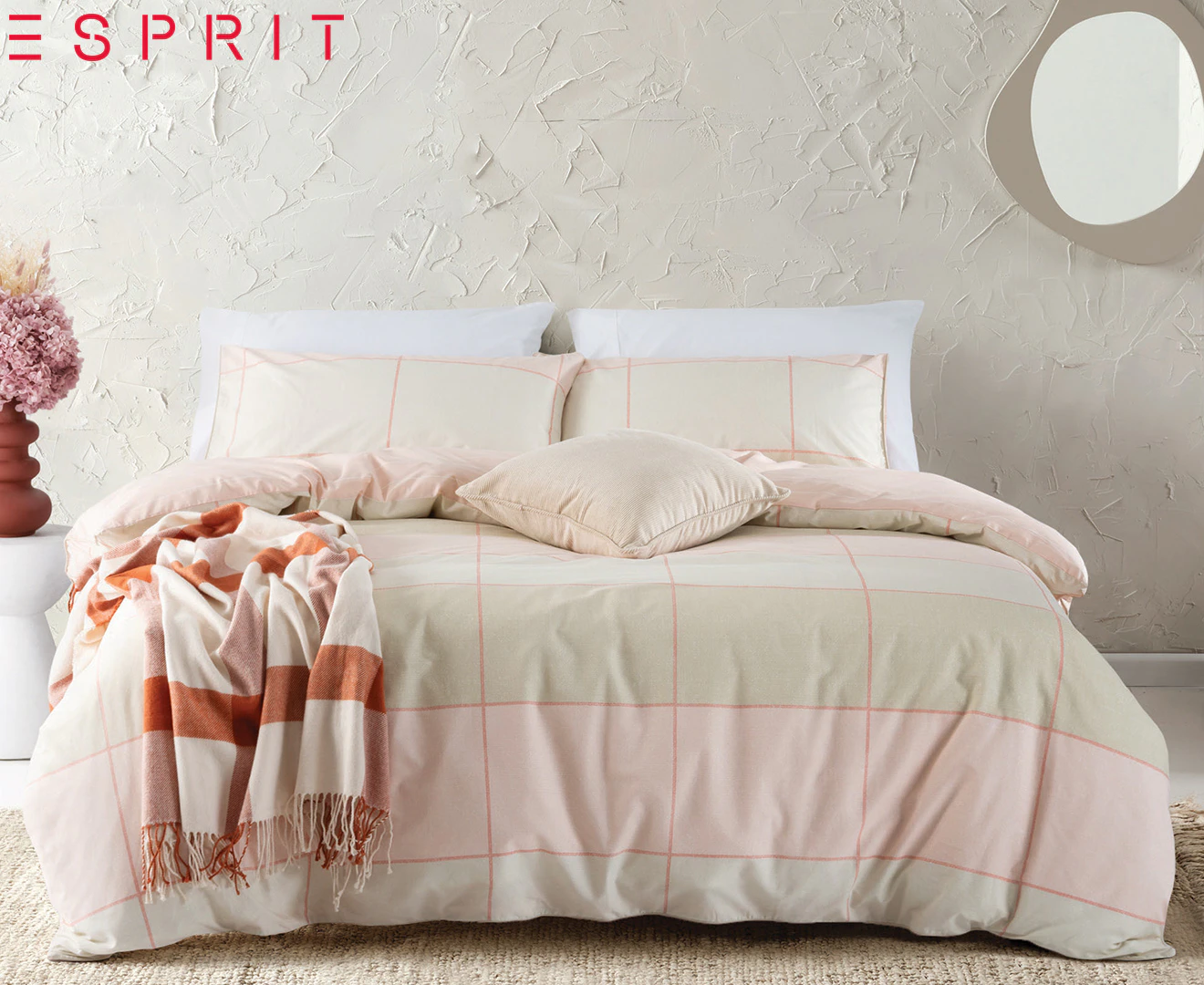 Esprit Phoebe Quilt Cover Set - Blush