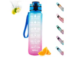 Water bottle|Sports Fitness Plastic Gradient Water Cup - Blue Pink