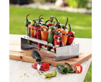 Grill Rack Multi-Use Rust Proof 18 Holes Pepper Roast Rack Tray for Outdoor - Stainless Steel