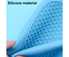1Pc Waterproof Heat Resistant Silicone Mitt Triple Layer Hot Pads Oven Glove for Kitchen - Blue