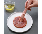 Oil Brush High Temperature Resistant Anti-scalding Comfortable Handle Food Grade Household Silicone Barbecue Grill Oil Brush Baking Tool for Kitchen - Pink