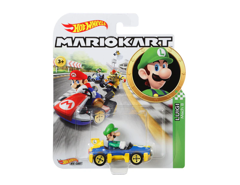 Hot Wheels Mario Kart Luigi Mach 8