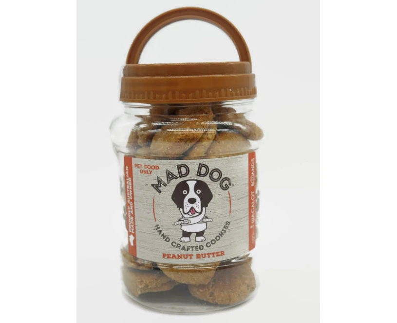 Peanut Butter Mad Dog Handcrafted Cookies 350 gram in a Jar by Wagalot