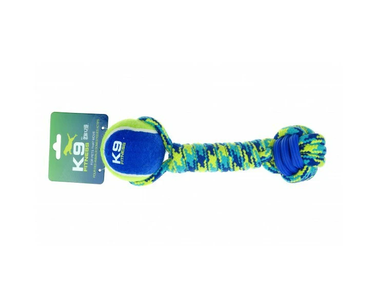 K9 Fitness - Rope & Tpr Dumbell with 2 x 6.5cm Balls 30cm