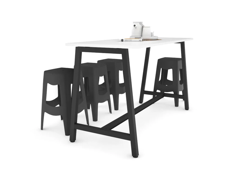 Quadro A Leg Counter Table - 925H [1600L x 700W] - black leg, white, none