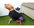 NightWalker 40cm Black/Purple Dog Coat Waterproof Jacket (Pet One)