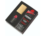 Zippo 204 Brushed Brass Lighter With Fluids & Flints Gift Box 90204GP