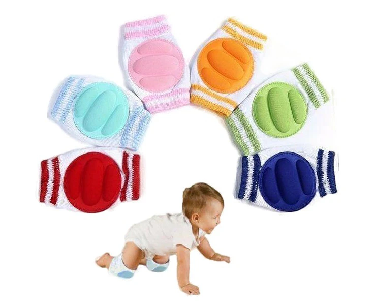 Unisex Kids 3 Pairs X Baby Infant Toddler Crawling Safety Padded Knee Pads Blue Violet Yellow