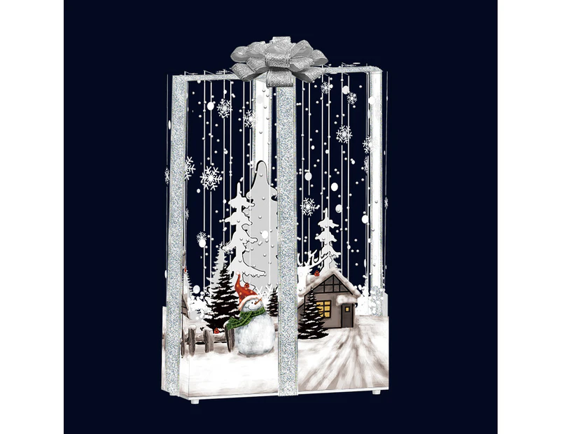 Snowing  Gift Box with Music and Lights 28cm, Christmas Lantern Decoration - Big Christmas