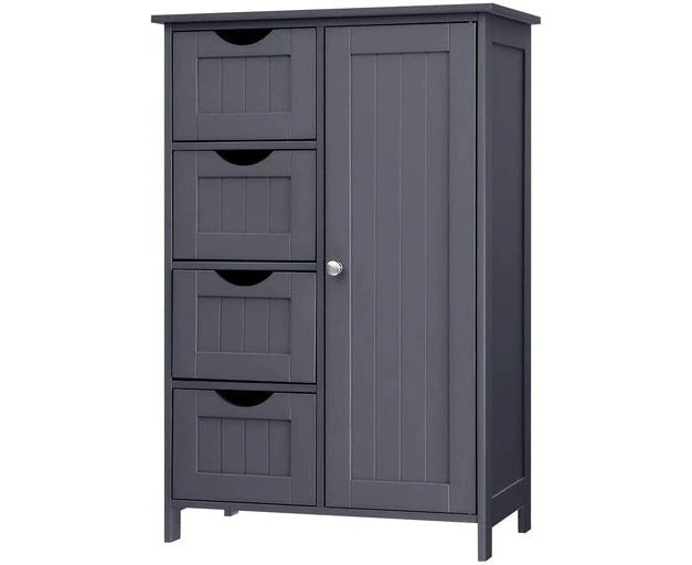 VASAGLE Floor Cabinet with 4 Drawers and Adjustable Shelf Gray