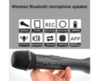 3 in 1 Wireless Karaoke Bluetooth-compatible Speaker Handheld Singing Recording Microphone Black