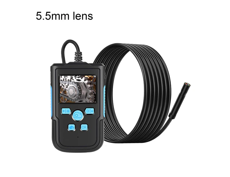 1080p Endoscope Strong Compatibility 3.9/5.5/8mm Lens Waterproof 2.4 inch Inspection Camera for Car Black