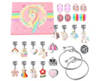 24Pcs Unicorn Advent Calendar Christmas Countdown Calendar DIY Charm Bracelet Making Kit Gift