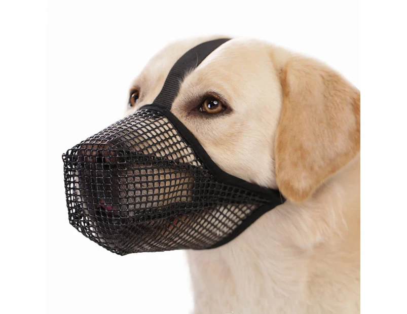 Soft Mesh Covered Dog Muzzle With Adjustable Straps For Small Medium Large Dogs